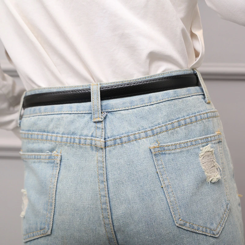 Корейская версия простого ремня женская Пряжка Золотая кнопка-застежка джинсы