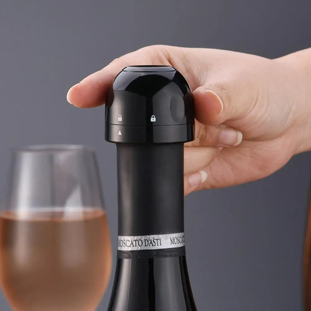 

2PCS Wine Bottle Stopper Sealed Mini Food-Grade ABS Bar Bottle Sparkling Champagne Tools Kitchen Wine Black Stopper C9Y1