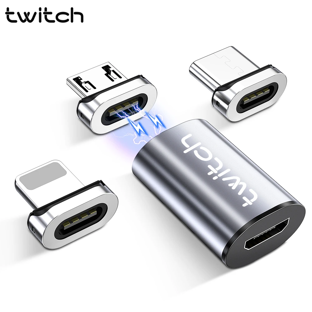 Магнитный адаптер Twitch Micro USB преобразователь данных для зарядки разъем в Type C iPhone