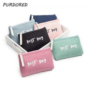 Однотонная женская косметичка PURDORED 1 шт., дорожный органайзер для косметики на день рождения, маленькие Чехлы для косметики