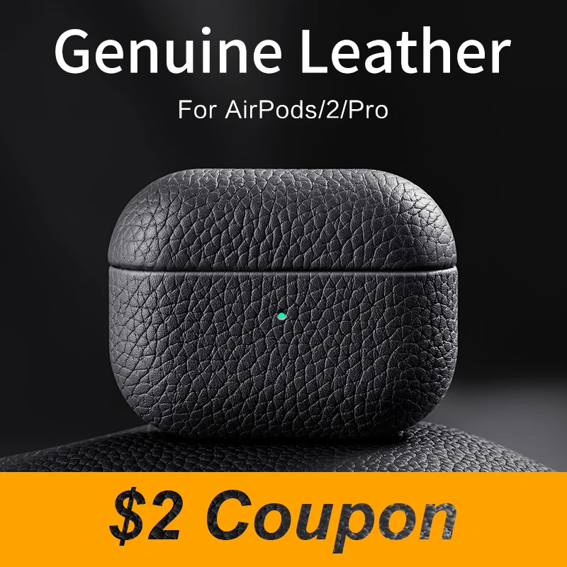 

Чехол для AirPods Pro, чехол из натуральной кожи для AirPods 1 / 2/3, аксессуары для Apple гарнитура для Airpods, Воловья кожа с зернистым рисунком