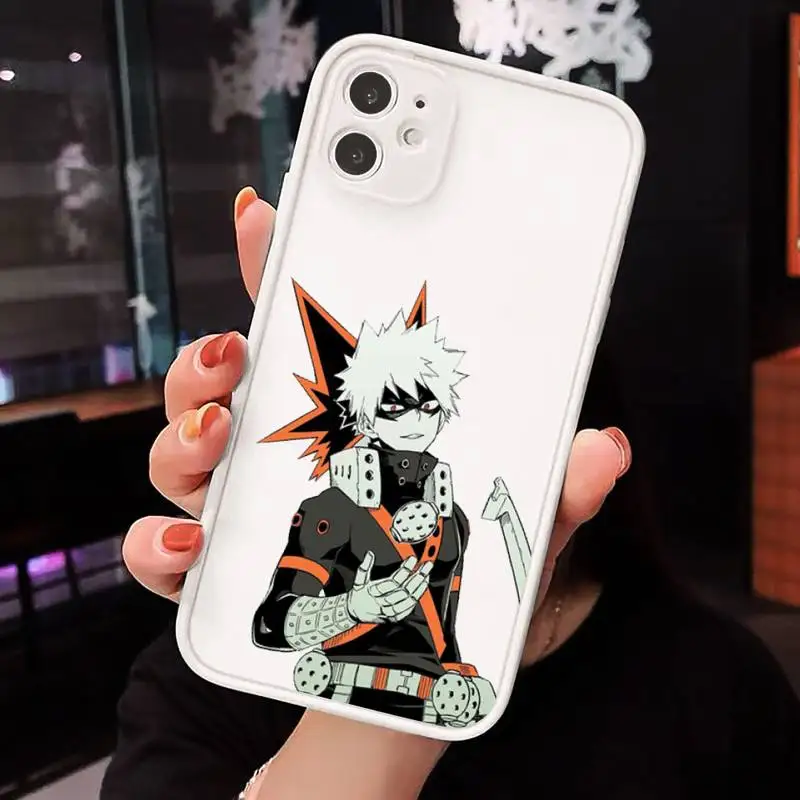 

Anime My Hero Academia bakugou Boku Phone Cases matte transparent For white iPhone 7 8 x xs xr 11 12 pro plus max mini