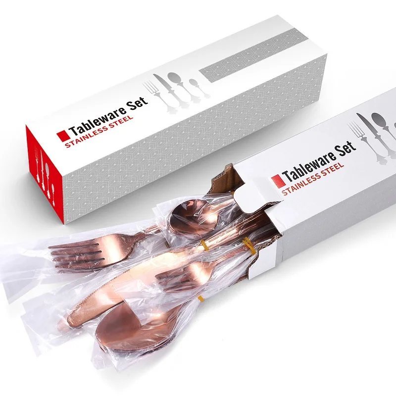 Набор посуды Нержавеющая сталь Золотой столовый нож вилка ложка набор столовых