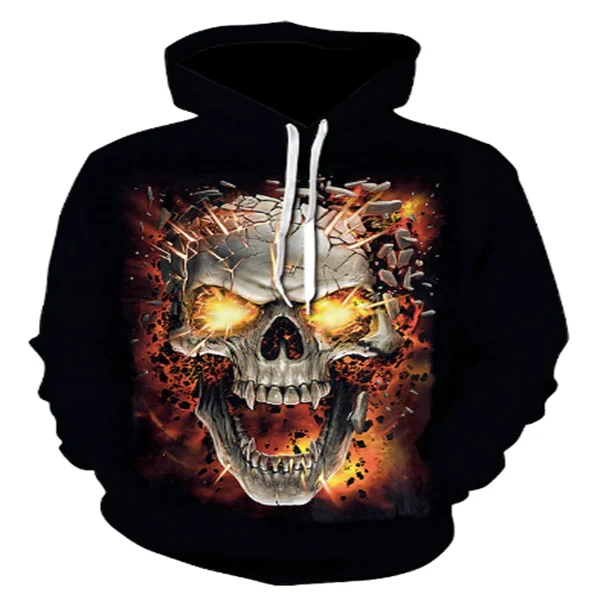 

Brand new trend 3D printing skull horror fashion hoodie men's casual top hoodie street sweatshirt casual