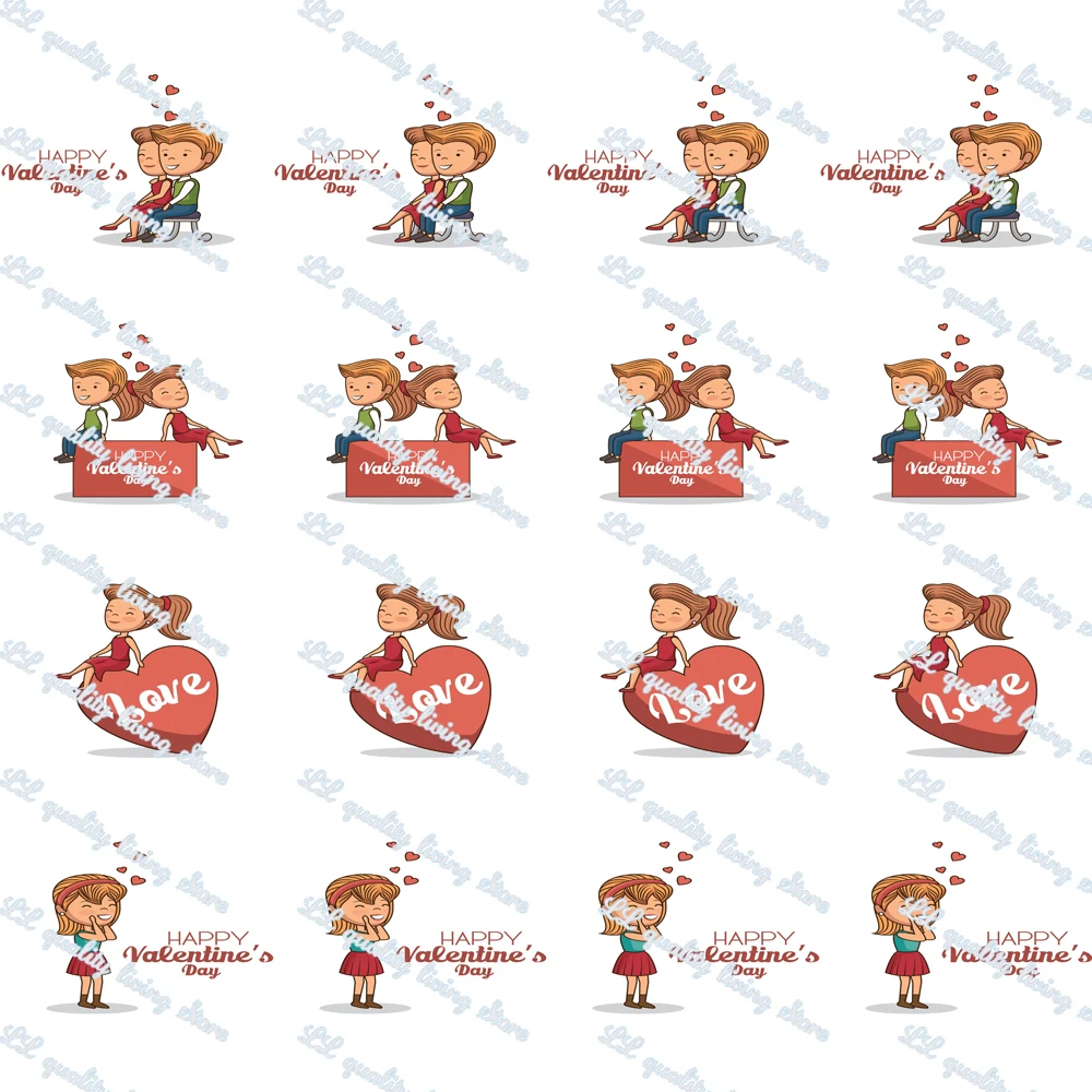 

WL 1‘’Valentine's Day Sweet Couple Printed Grosgrain Ribbon Wedding Birthday Party Decoration Hair Accessories Gift Wrapping