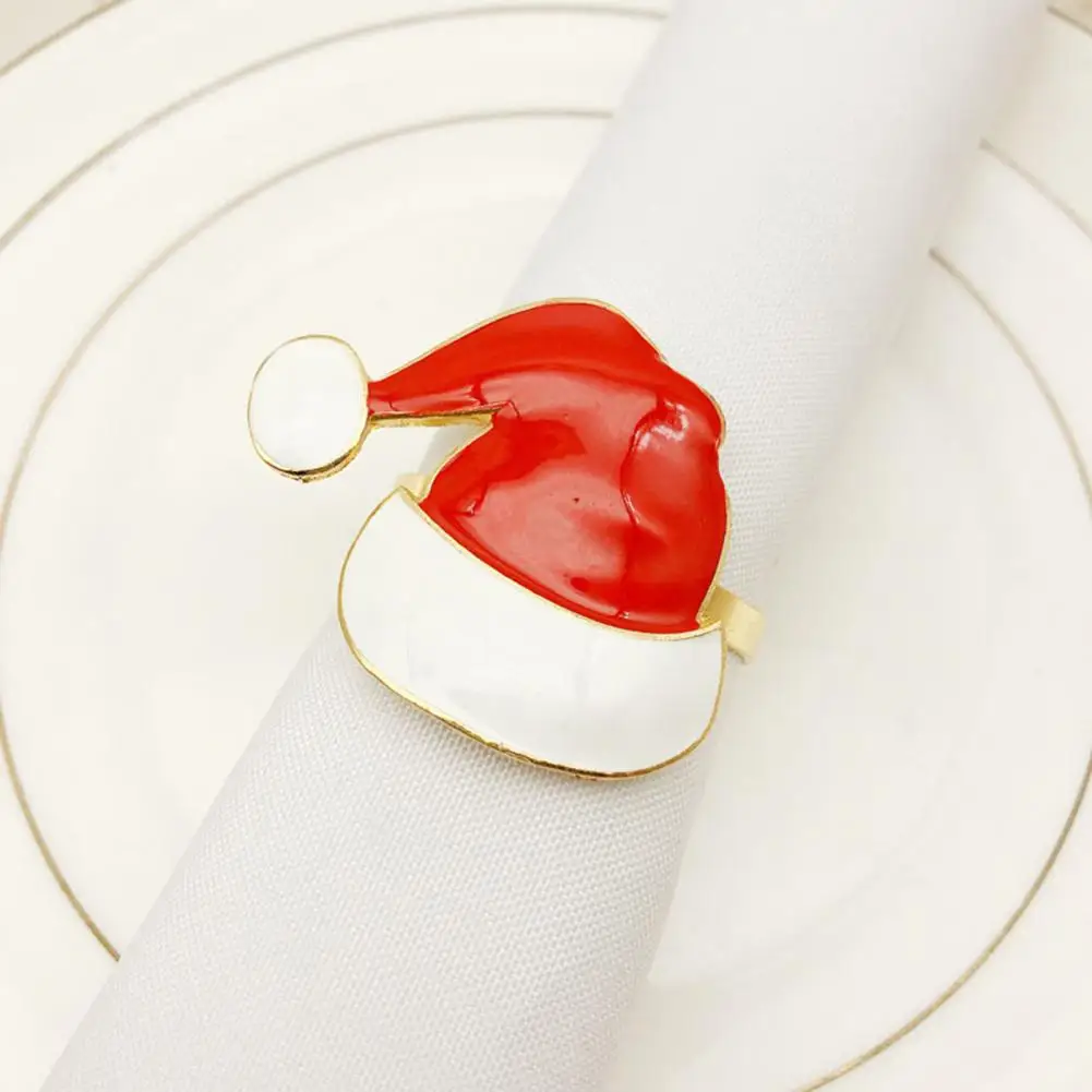 

Изысканное кольцо для салфеток в рождественском стиле, 6 шт./компл., милый креативный Рождественский держатель для салфеток в форме шляпы, ук...