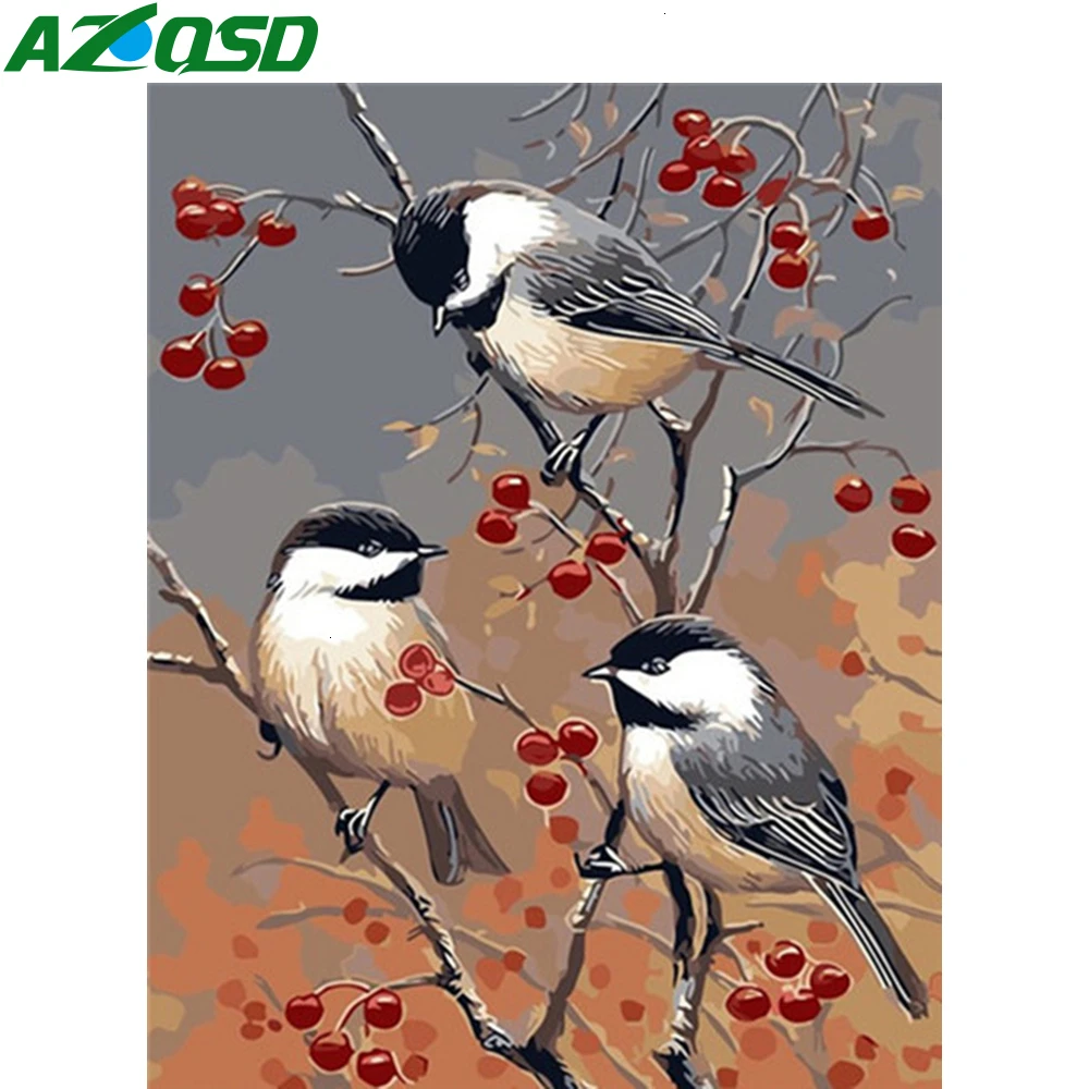 AZQSD картины по номерам птицы DIY украшения 40X50 см без рамки животные краски по номерам холст краски ing Наборы Детский подарок