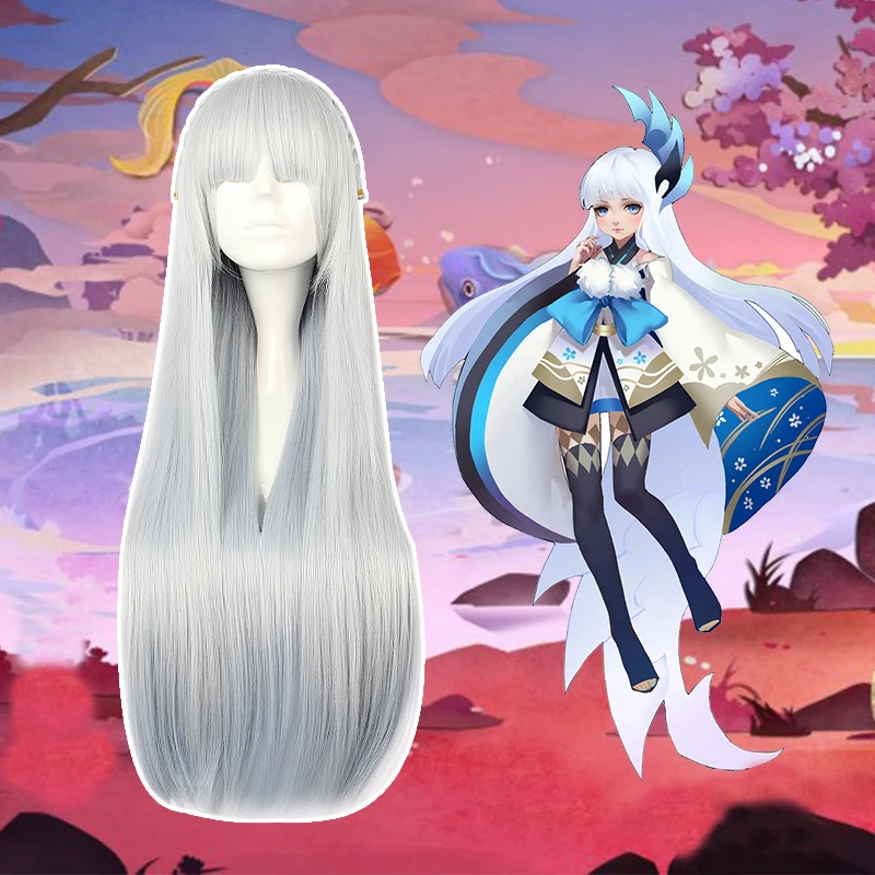 

Game Onmyoji Cosplay Wigs Yuki Onna Snow Girl Wig Heat Resistant Synthetic Wig Hair Halloween Carnival Cosplay Anime Women Wig