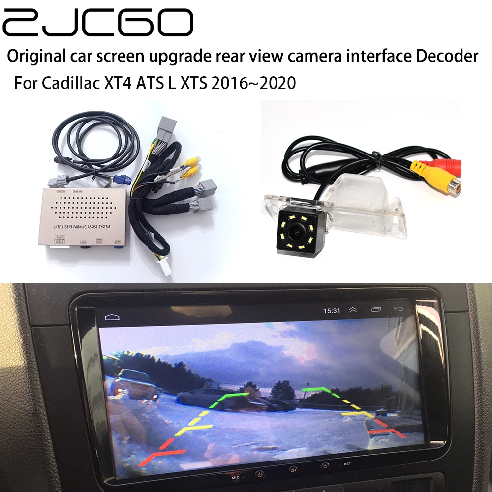 

ZJCGO Car Rear Reverse Bakcup Camera Auto Digital Decoder Box Interface Adapter For Cadillac Touring XT4 ATS L XTS 2016~2020