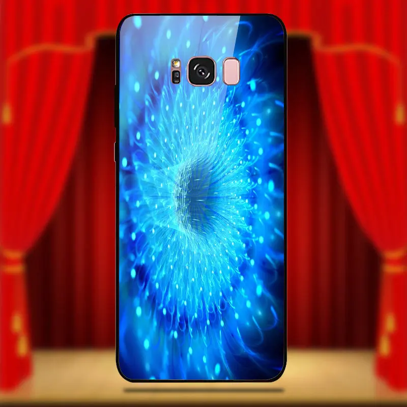 Tempered Glass Phone Cases Cover for Samsung Galaxy A6 A8 A8S A9S S8 S9 S10 Plus Lite Bags Turquoise Mandala x Lace Wood | Мобильные