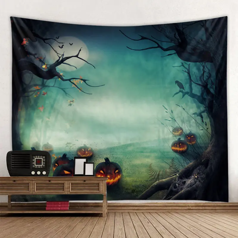 Новейший гобелен с хеллоуинской тематикой настенный мультяшный череп тыква