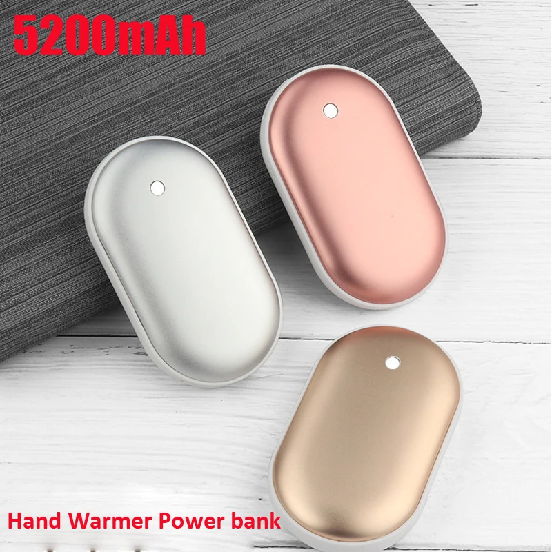 Грелка для рук Power Bank 5200 мАч портативный aвтомобильное зарядное устройство с