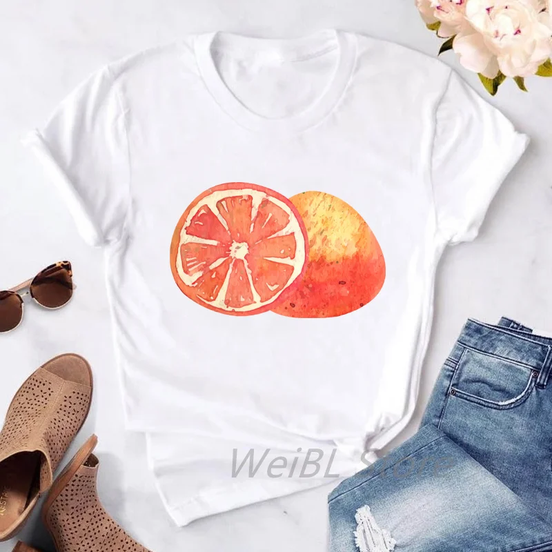

Summer Women Watermelon Fruit Printing Print T Shirt Sweet Cute 90s Ladies Clothes Love Graphic Tees Tops Female Womens T-Shirt