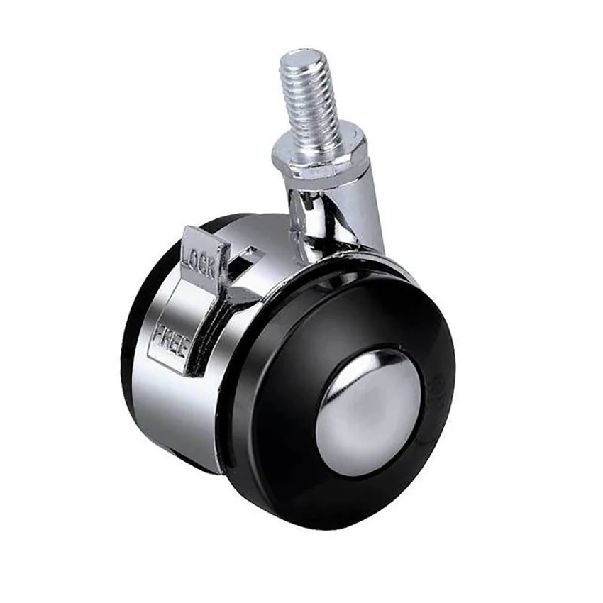 4 шт./лот 1,5 дюймовые поворотные роликовые колеса сверхпрочные ролики с тормозом, 8 мм x 15 мм резьбовой стержень, 360 градусов, бесшумные, черные