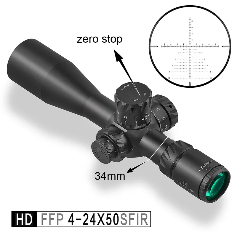 

Discovery HD 4-24X50 SFIR SLT FFP IR-MIL Optical Sight Hunting Rifle Scope Lock Reset Tactical Riflescope Airsoft Accessories