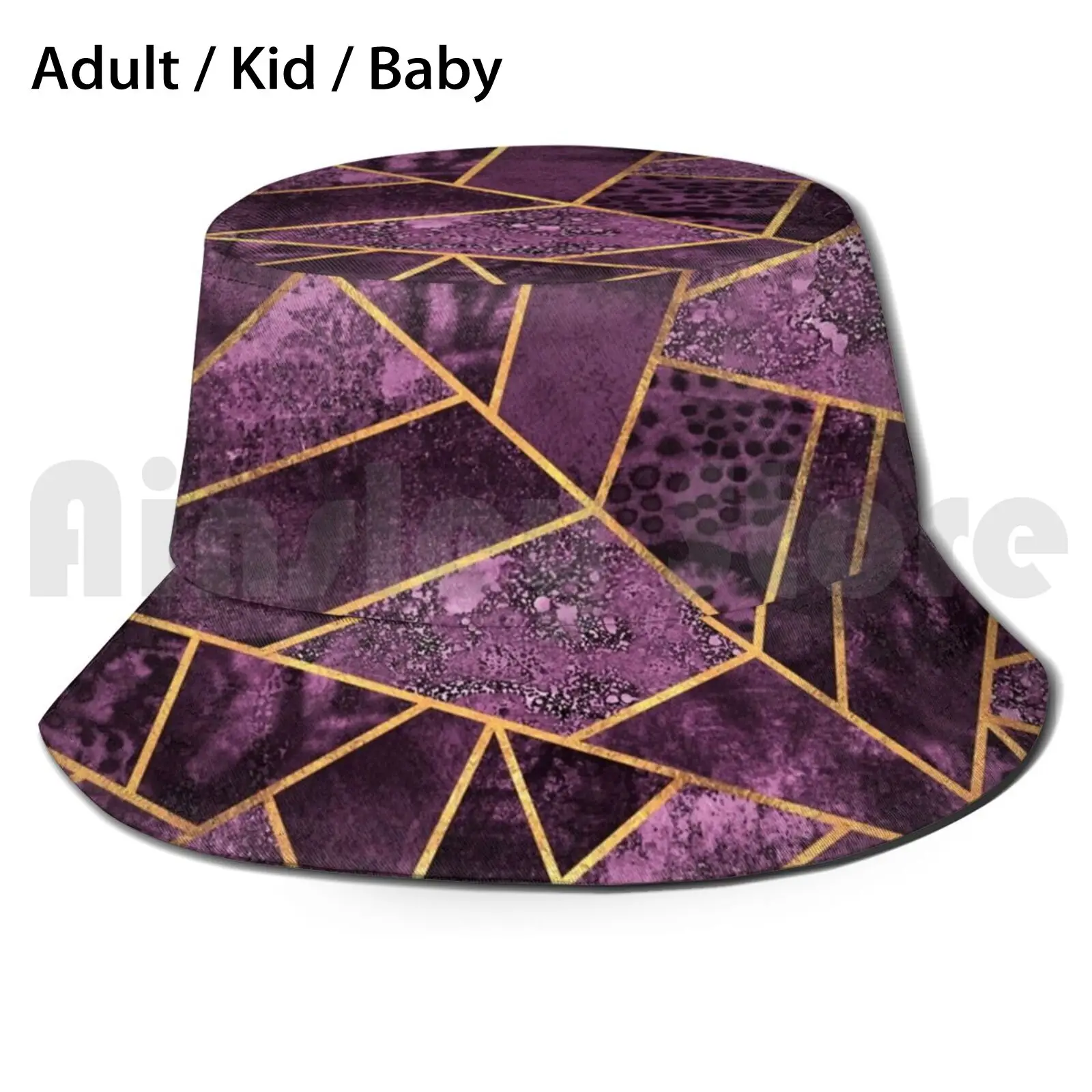 

Солнцезащитная шапка с рисунком сливы, складная шапка с абстрактными и графическими линиями, с геометрическим узором, фиолетового цвета, в ...