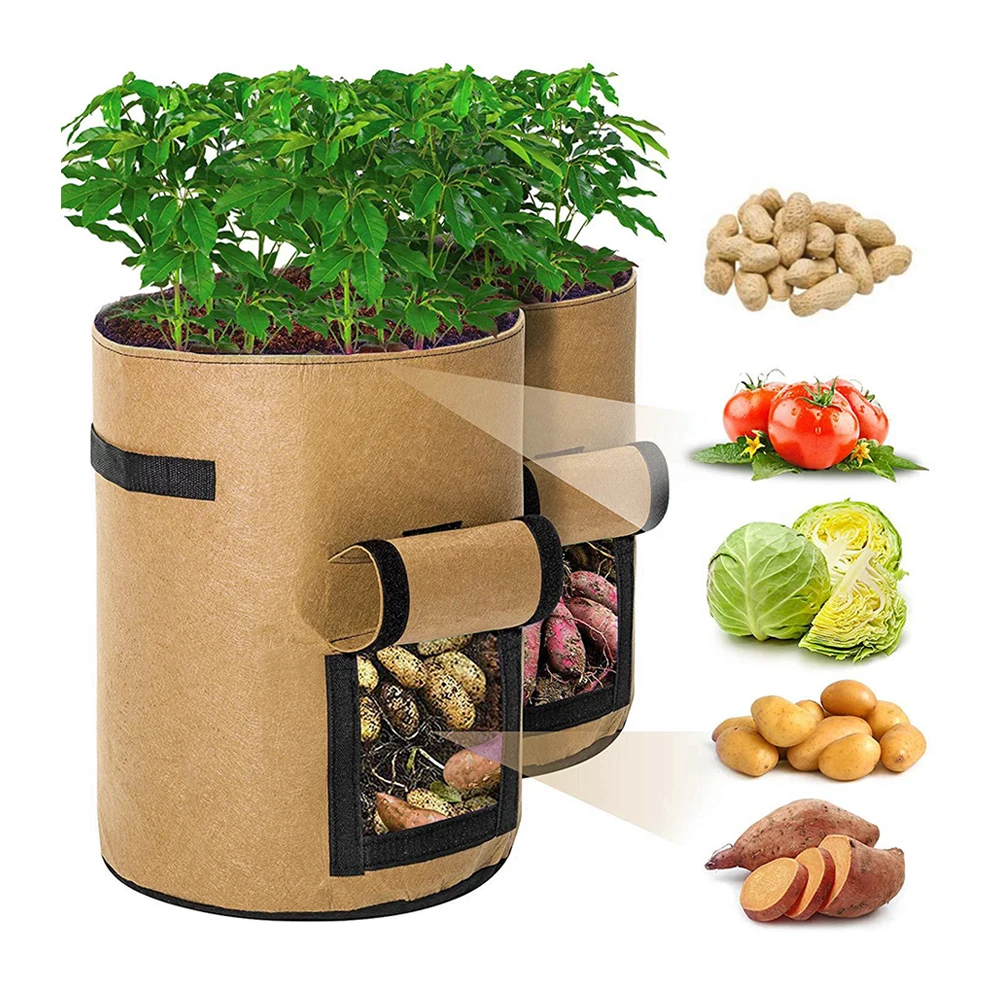 

3 size Plant Grow Bags Home Garden Potato Onion Pot Vegetable greenhouse seedling Moisturizing jardin Vertical Plant Bag tools