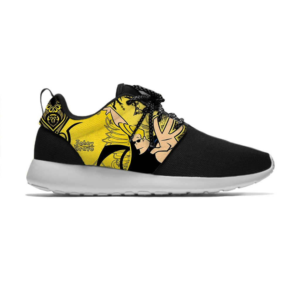 

Cartoon Johnny Bravo Cool Funny Fashion personality Sport Running Shoes Lightweight Breathable 3D Print Men women Mesh Sneakers