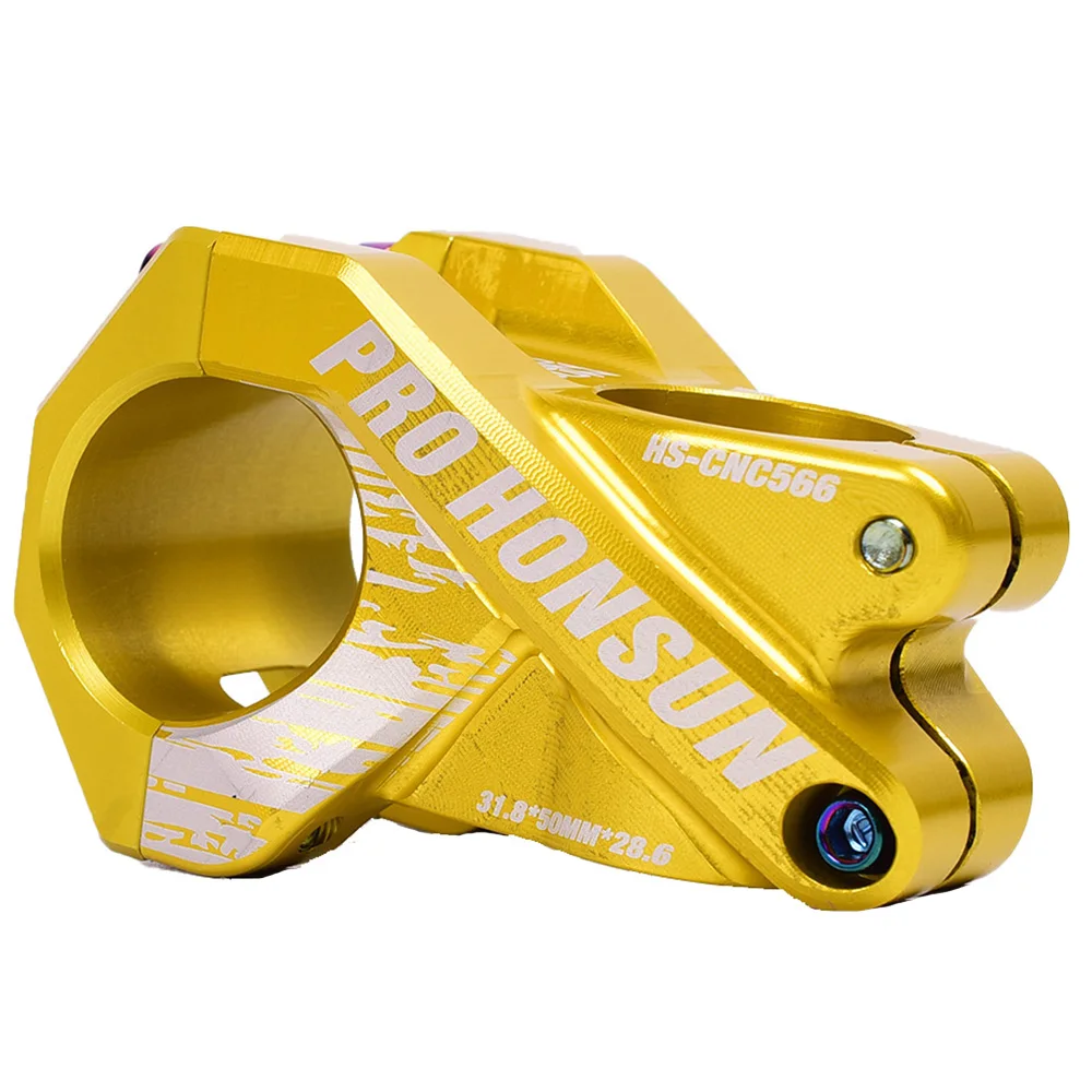 Gold MTB XC AM DH FR, цветной руль для велосипеда, CNC 31,8*50 мм, короткий стержень для велосипеда, для горной дороги, велосипедный стержень, Радужный стержень, запчасти для велосипеда - Цвет: Gold
