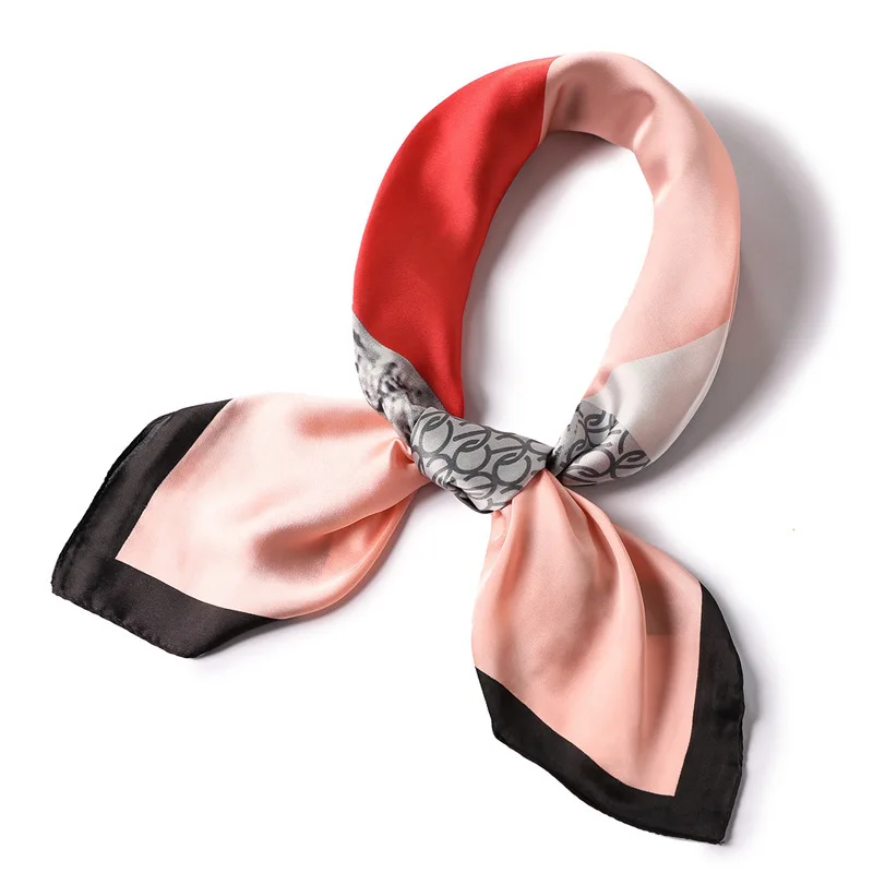 

Ruicesstai 70*70Cm Zijden Sjaal Plein Vrouwen Nieuwe Lente Zomer Halsdoek Mode Geometrische Foulard Bandana Hoofd Sjaals
