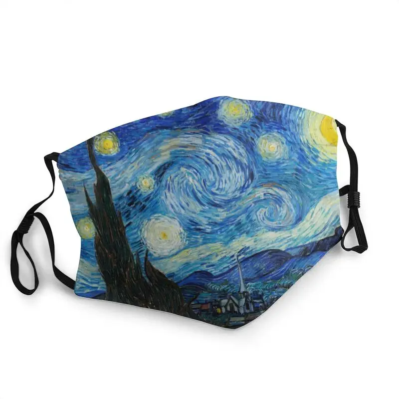 

The Starry Night Mask Anti Haze Dustproof Breathable Vincent van Gogh Face Mask Protection Cover Unisex Respirator Mouth-Muffle