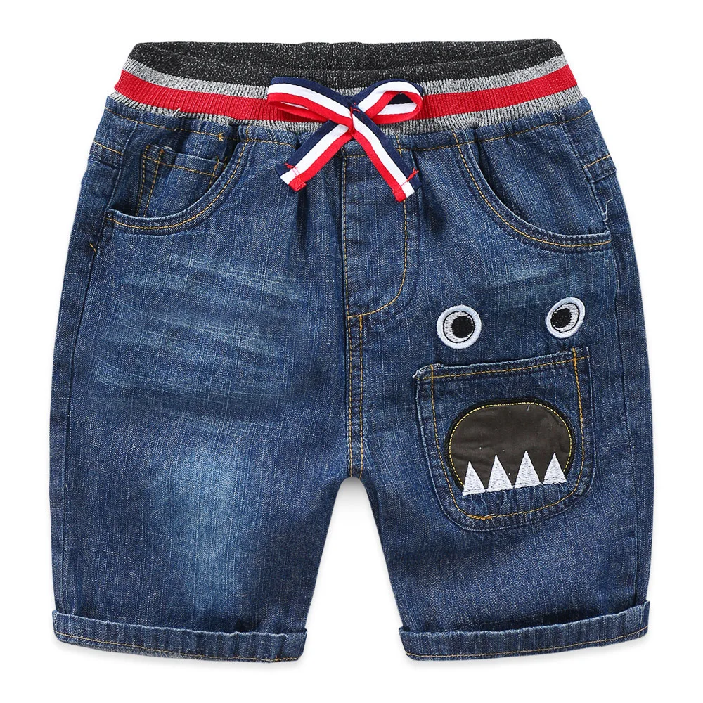 

Shark Mouth Summer Denim Shorts For Boys Girls Toddler Kids Knee Length Pants Trousers Children's Clothes