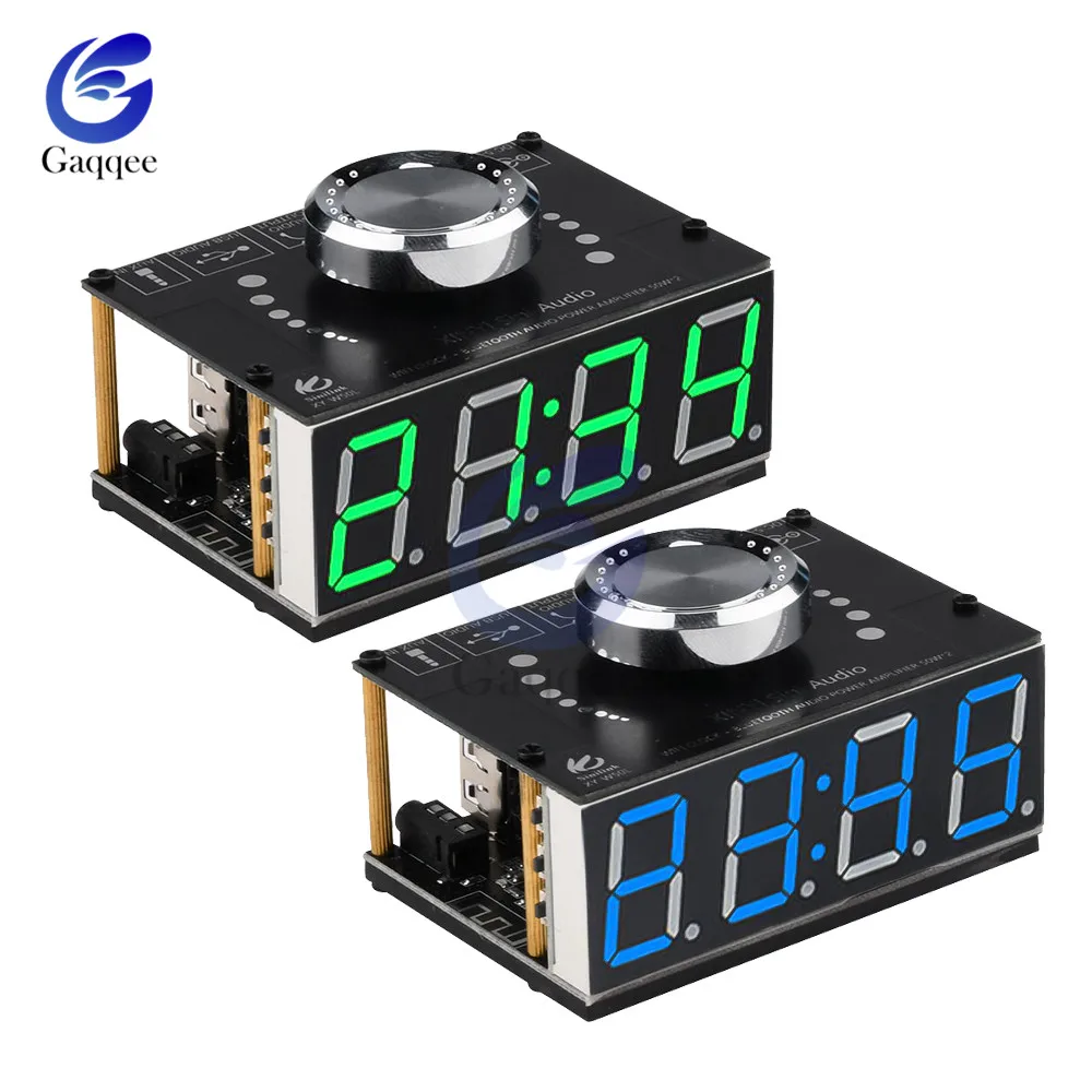 

Fashion HIFI 50W*2 Stereo Bluetooth 5.0 Digital Power Amplifier Board Module With WIFI Timing Clock XY-W50L