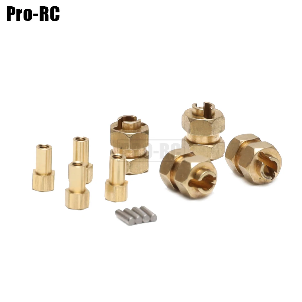 

4Pcs Brass Extended Wheel Hex 7mm Hub Lock Nuts 1/24 For Crawler Axial SCX24 90081 Upgrade RC Car