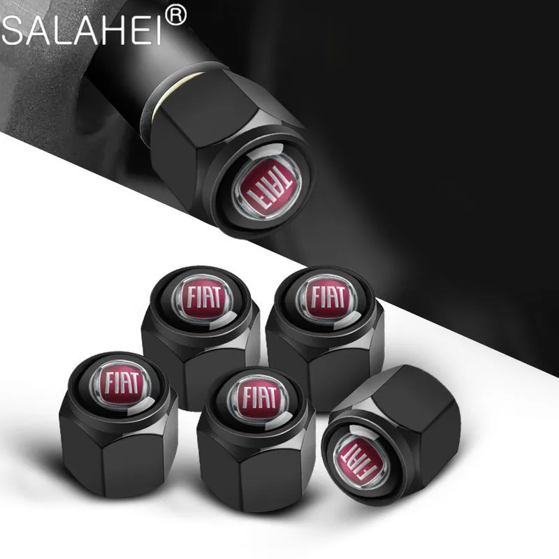 

5PCS Car Wheel Tire Valve Caps Automobiles ​Tyre Rim Stem Covers For Fiat Panda 500 500x 500l TIPO PUNTO BRAVO Auto Accessories