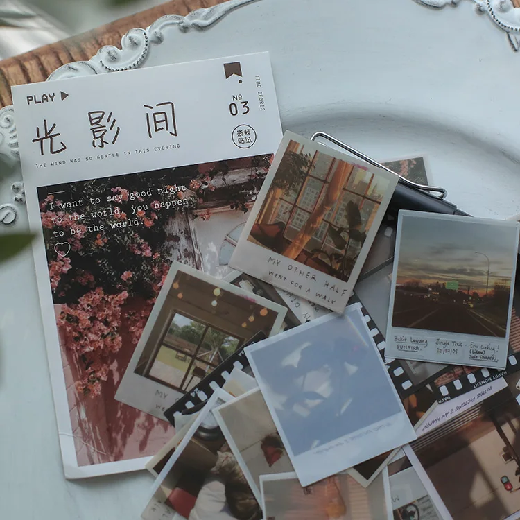 

4 Designs 40Pcs/lot Memory beauty Time Shard Retro Vintage Valentine Stickers Scrapbooking Bullet Journaling Deco Stickers