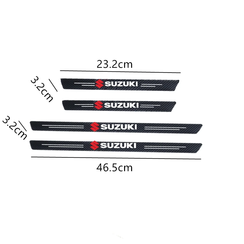 

4pcs Car Styling Door Sill Anti-Scratch Carbon Fiber Stickers For Suzuki Swift SX4 Jimny Ignis Alto Samurai Auto Accessories