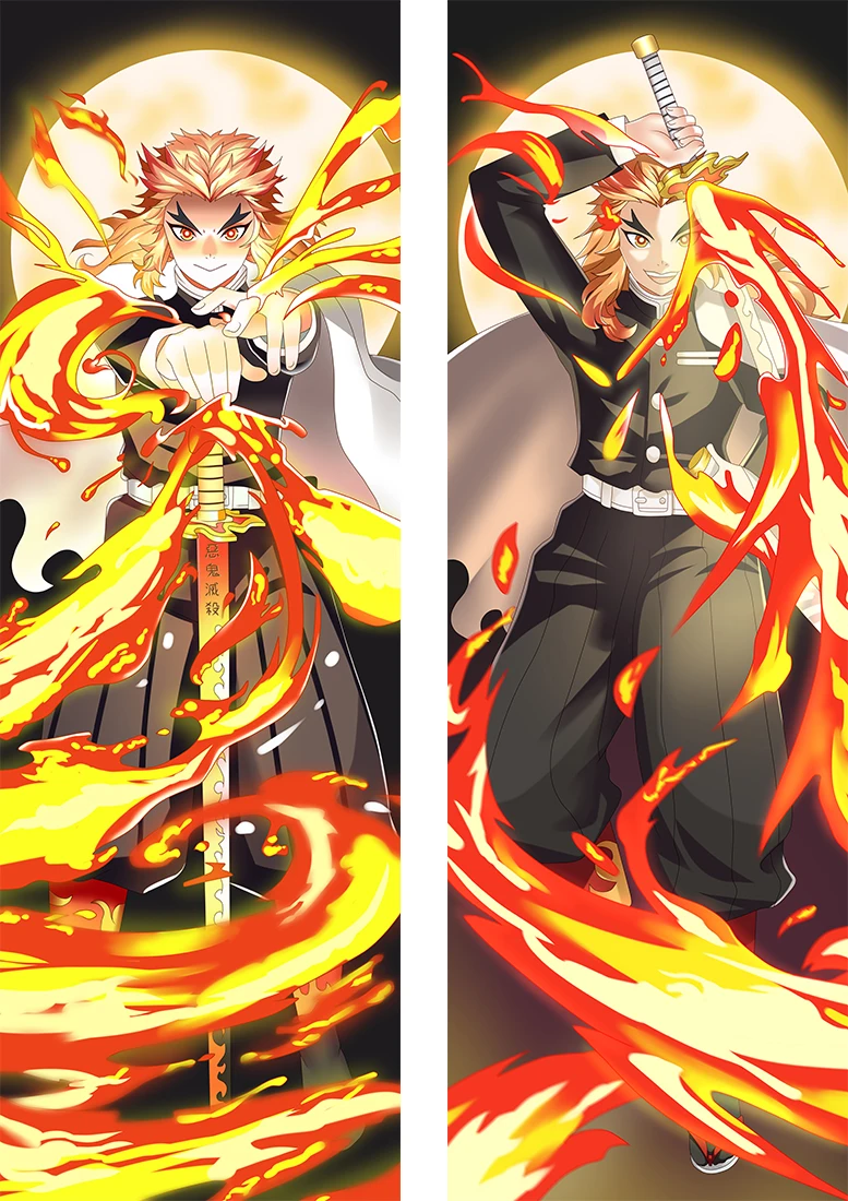 Двухсторонняя подушка убийца демонов Kimetsu no Yaiba Rengoku Kyoujurou Dakimakura Чехол для подушки