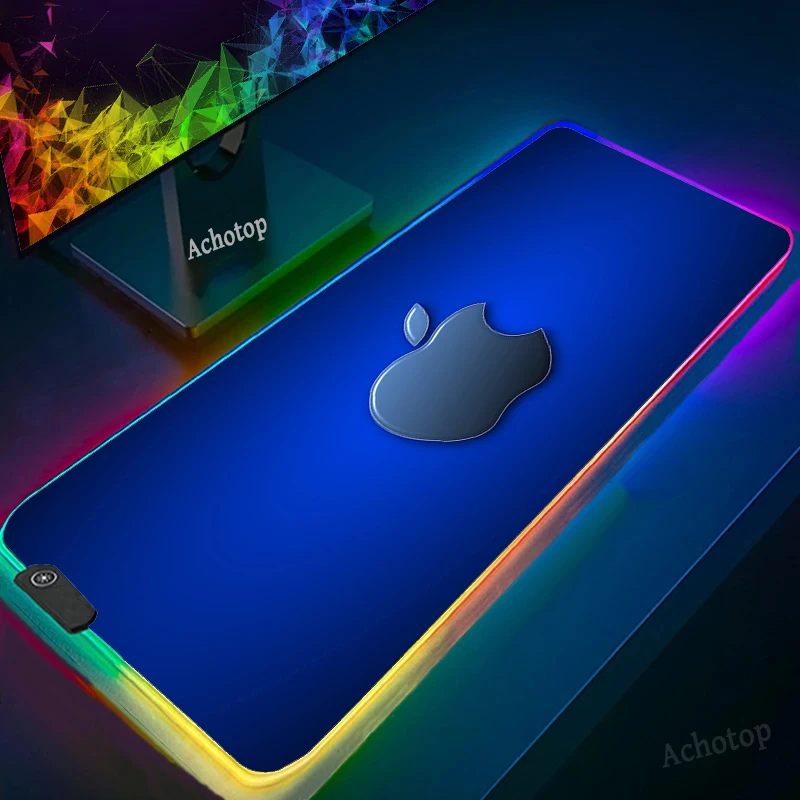 

Computer Mouse Pad Gaming XXL MousePad Large Mouse pad mat Gamer RGB Apple Logo Mause Carpet Desk Mat keyboard pad Mouse Mat LED