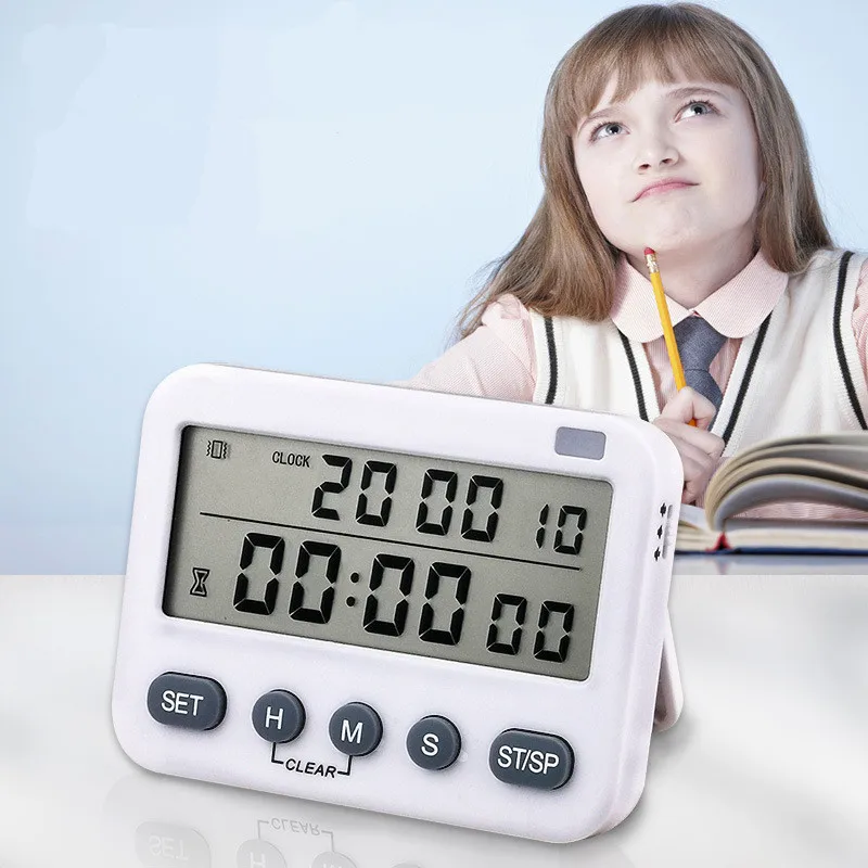 

Timer reminder Timer can silent vibration dual-screen clock Kitchen baking timer