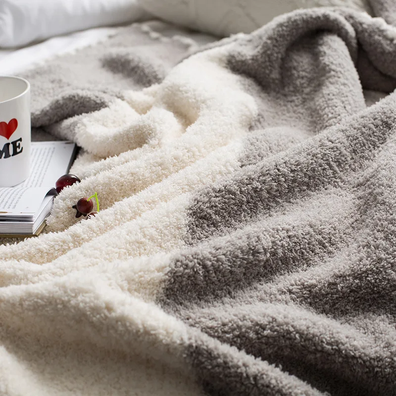 Мягкое одеяло с толстым плюшем пледы на диван кровать сплошные покрывала ворс