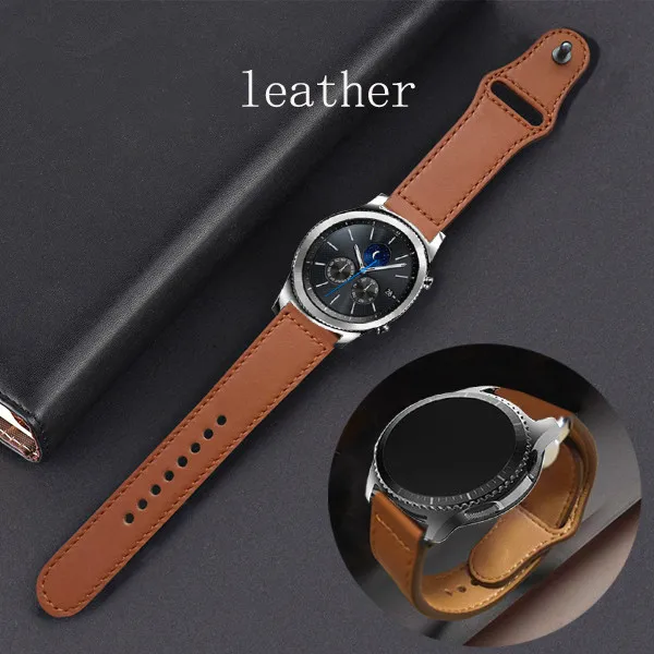 Кожаный ремешок для часов 22 мм 20 galaxy watch active 42 46 спортивный gear s3 frontier amazfit bip