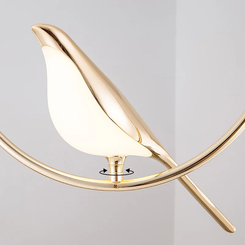 

ZuuuVny Nordic Bird Chandelier Simple Round Bird Magpie For Bedroom Bedside Lamp Living room Bar Table Dining room Lamp