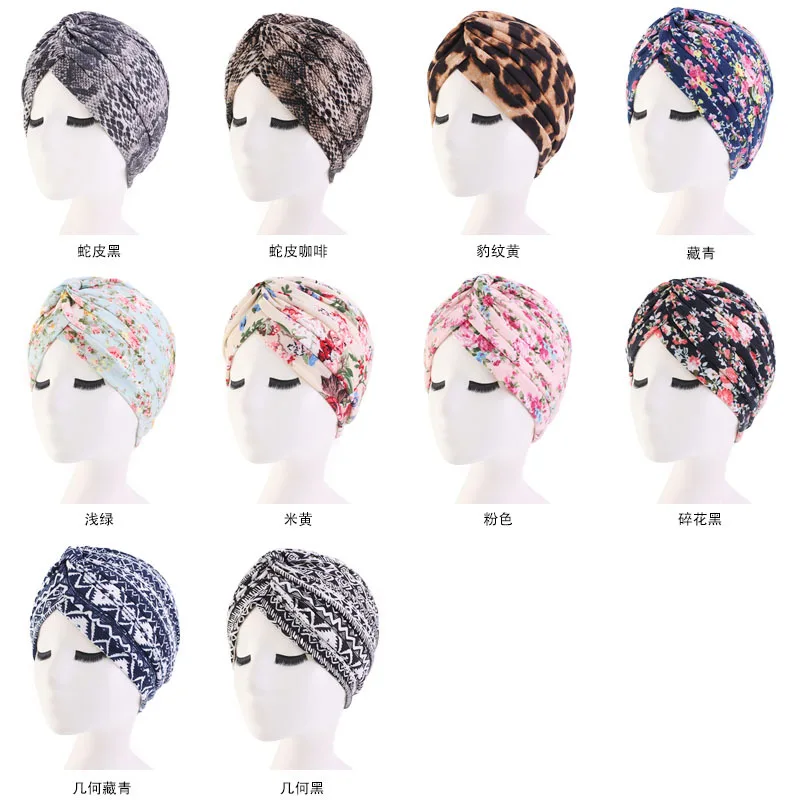 

2020 Muslim Cotton Folding Stretch Turban Ruffle Hair Hats Beanie Bandanas Scarf Head Wrap Headwear for Women 20