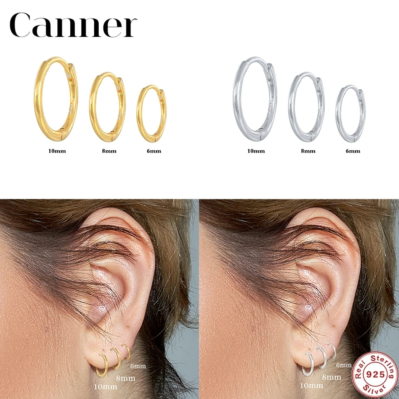 

Canner 3pcs/set 925 Sterling Silver Huggie Earrings for Women Gold Color Fashion Hoop Earrings Jewelry Pendientes Plata 925 W5
