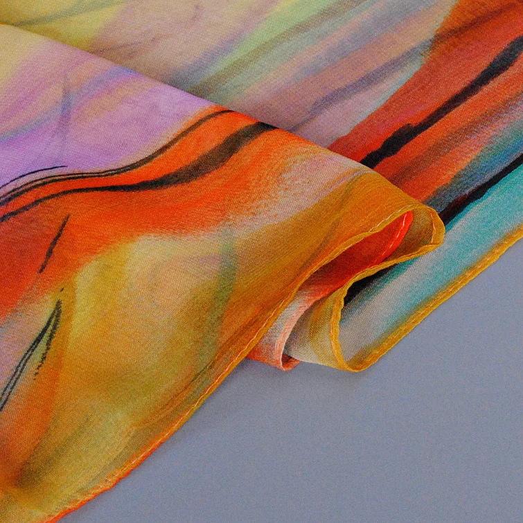 

2020 New bank fashion print Georgette chiffon scarf silk square hijab cool shawl ladies foulard femme Scarves hair bufanda mujer