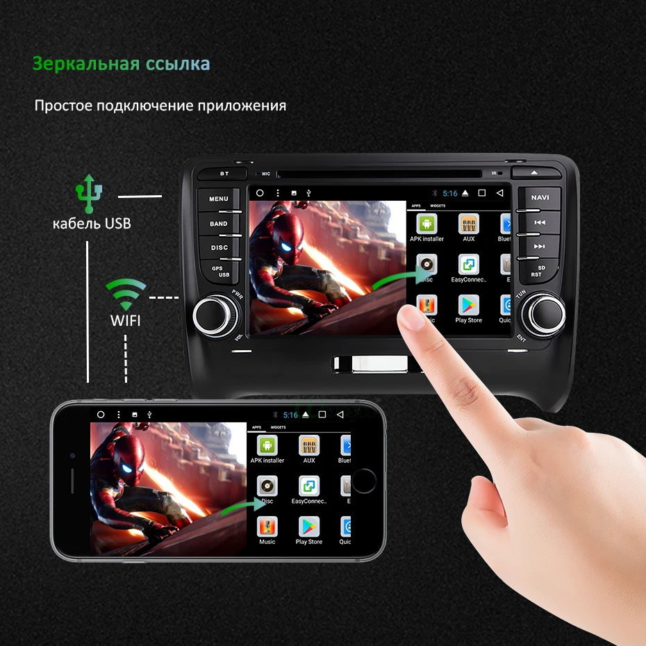 DSP ips 4G 64G Android 9,0 2 DIN автомобильный DVD gps для Audi TT MK2 8J 2006 2007 2008 2009 2010 2011 2012 мультимедийный плеер радио