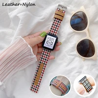 leathernylon strap for apple watch 6 band 44mm 40mm iwatch band 42mm 38mm fashion bracelet for correa iwatch serie 3 4 5 6 se