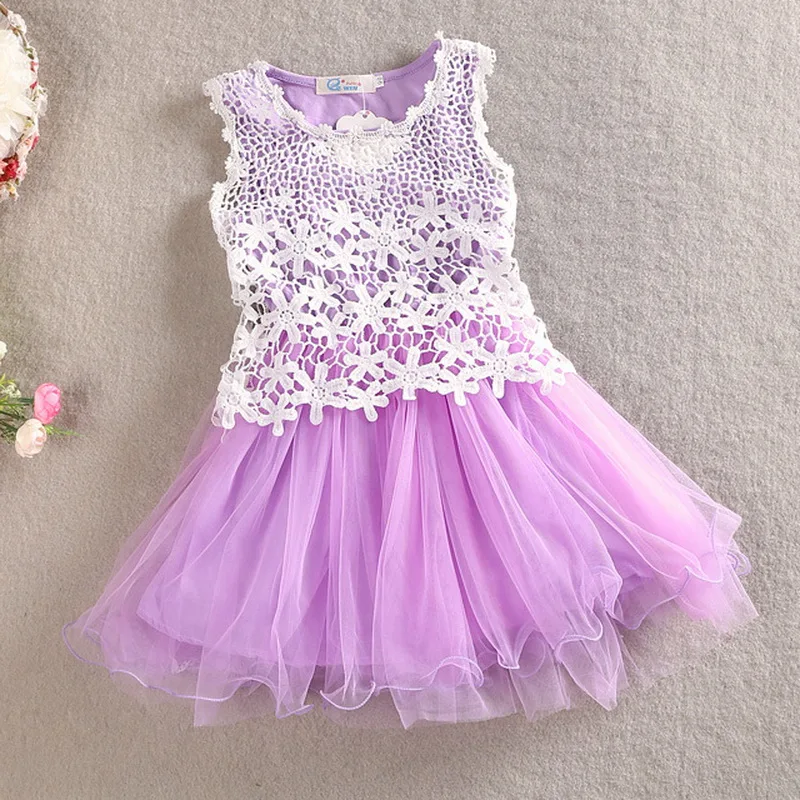 Кружевное Повседневное платье для девочек Летнее Детское принцессы элегантное