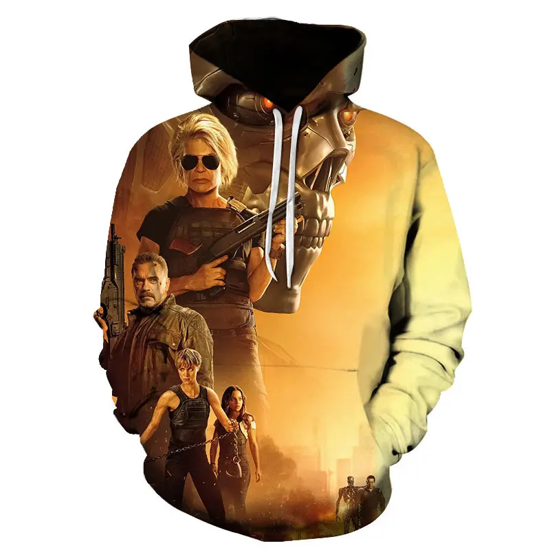 Terminator dark fate толстовка с 3D принтом 2019 новейший фильм Мужская/Женская цельный Harajuku