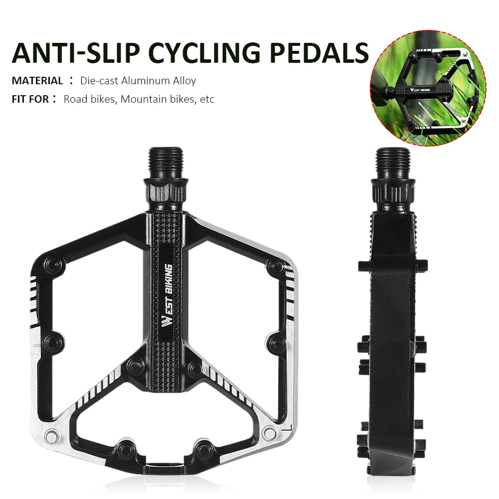

Bike Pedals DU Bearing Non-Slip MTB Aluminum Alloy Bicycle Parts Cycling Pedal Universal for Mountain Road Bikes Accessories