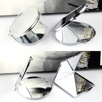 l122 stainless steel metal mirror portable vanity mirror round square heart oval mini folding mirror beauty accessories