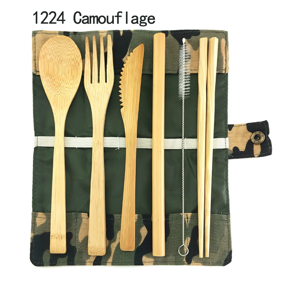 Дропшиппинг 7 шт экологичный набор деревянных столовых приборов Набор