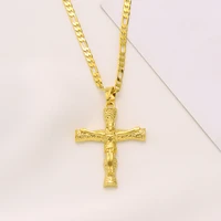 bangrui gold color fashion cross pendant 60cm necklaces for womengirls classic elegant africa arab party gifts