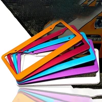 universal aluminum alloy us car license plate frame cover auto accessory waterproof number plate holder car decoration new