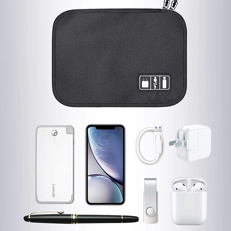 Скидка Дорожный органайзер для кабелей, сумка, водонепроницаемый портативный электронный органайзер для USB-кабеля, шнура, телефона, зарядного устр...